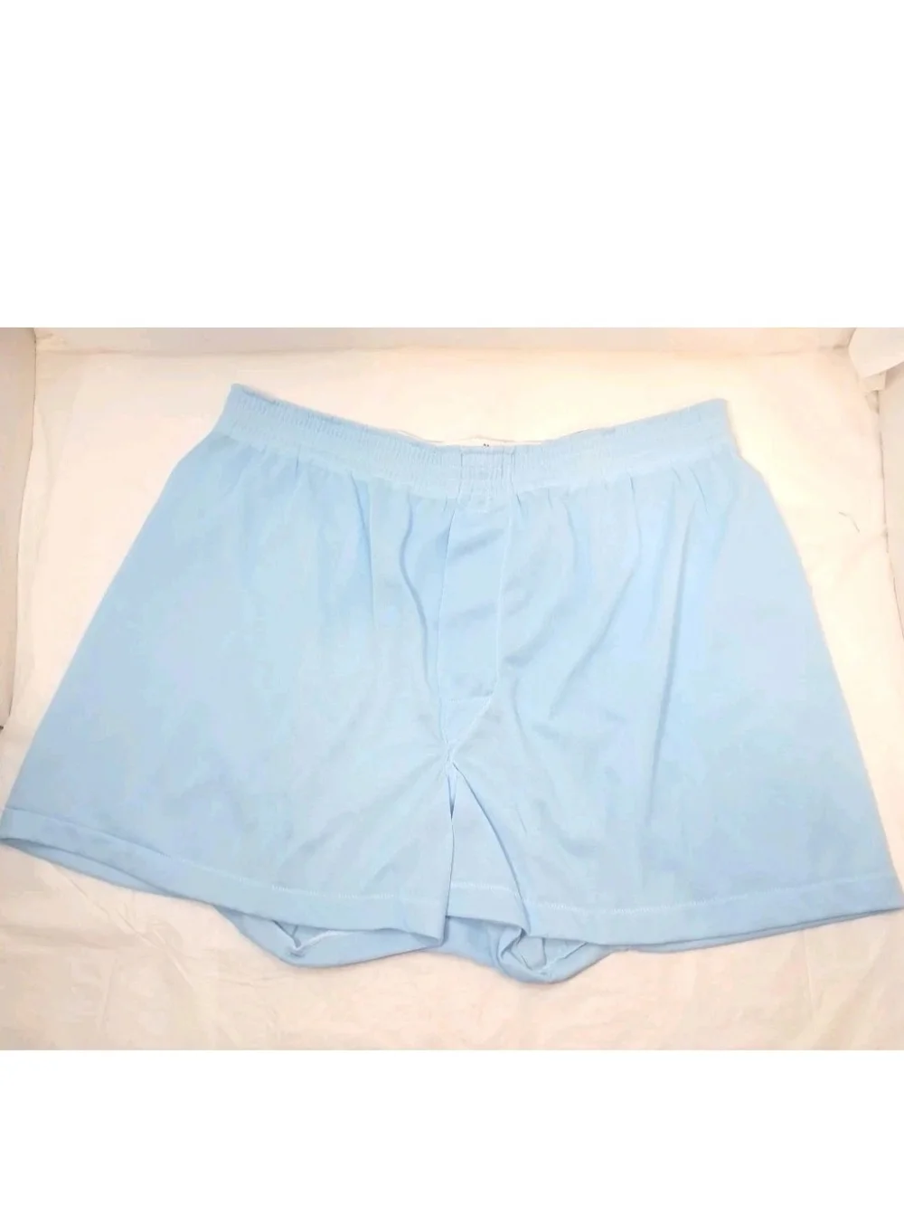 Vintage Jockey 100% Nylon Tricot Men's BLUE Boxer Shorts Silky Sheer -Size 34